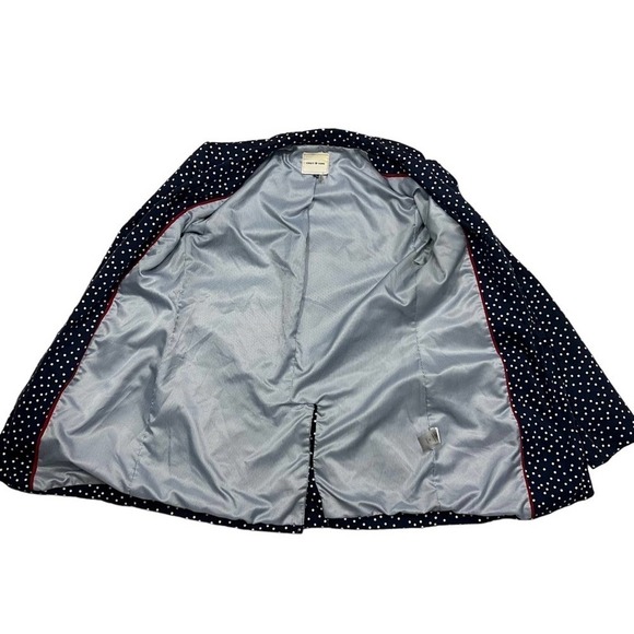 Court & Rowe Scatter Dot Blue Night Blazer Navy & White Polka Dot Jacket Sz 2 - Picture 10 of 16